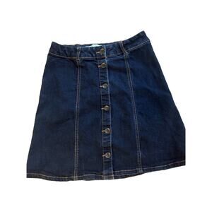 Mini Skirt Size 2 Denim Jean Button Front Stretch